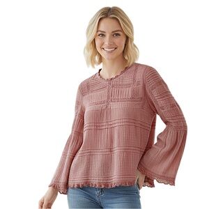 Free People Pink Olivia Blouse Size Small